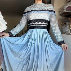 Self Portrait blue lace dress